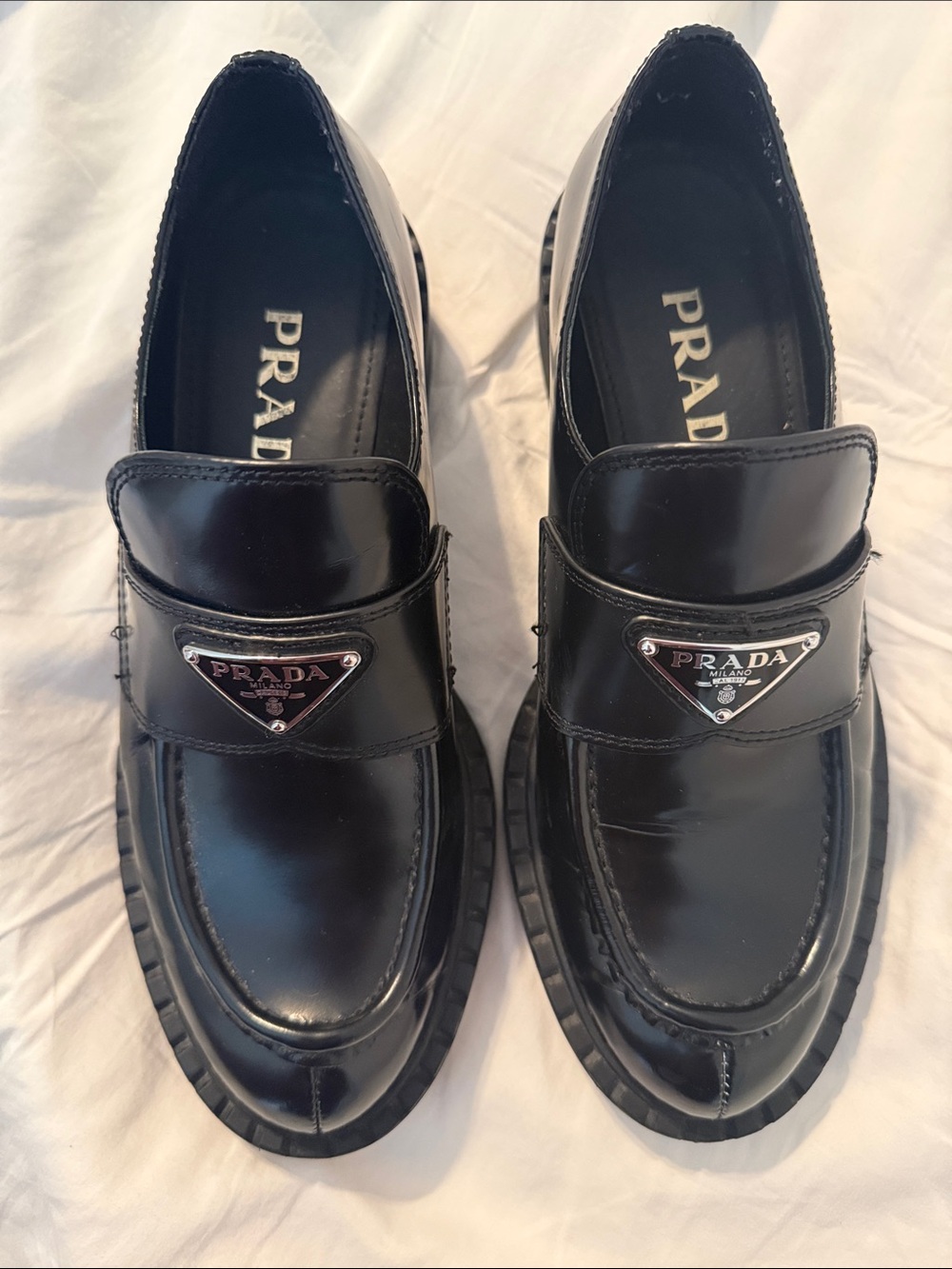 Prada leather loafer euro 38 sale!!